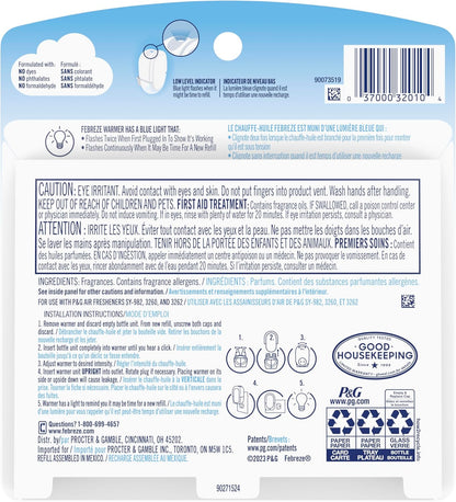 Febreze Plug in Air Fresheners, Gain Original Scent, Odor Eliminator for Strong Odors, Scented Oil Refill (3 Count)