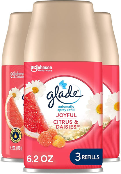 Glade Automatic Spray Air Freshener Refill, Scented Air Freshener for Home and Bathroom, Clean Linen, 6.2 Oz, 3 Count