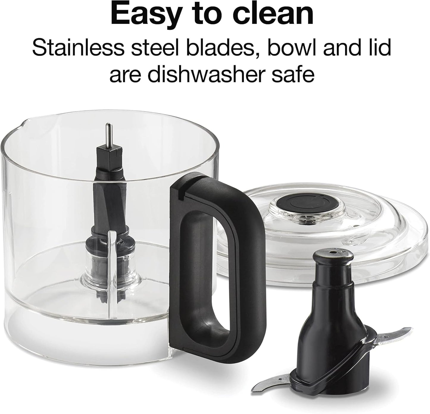 Proctor Silex Durable Electric Vegetable Chopper & Mini Food Processor for Chopping, Puree & Emulsify, 1.5 cups, Black
