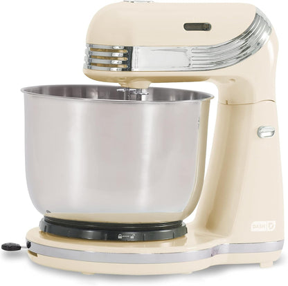 Dash Stand Mixer (Electric Mixer for Everyday Use): 6 Speed Stand Mixer with 3 Quart Stainless Steel Mixing Bowl, Dough Hooks & Mixer Beaters for Dressings, Frosting, Meringues & More - Aqua