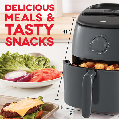 DASH Tasti-Crisp™ Electric Air Fryer Oven, 2.6 Qt., Aqua – Compact Air Fryer for Healthier Food in Minutes, Ideal for Small Spaces - Auto Shut Off, Analog, 1000-Watt