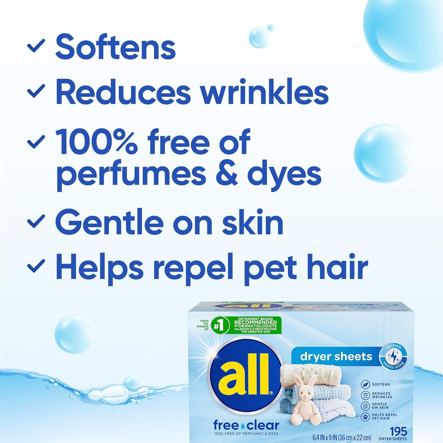 All Mighty Pacs Laundry Detergent, Free Clear for Sensitive Skin, Tub, 60 Count