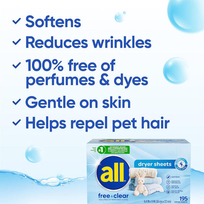 All Mighty Pacs Laundry Detergent, Free Clear for Sensitive Skin, Tub, 60 Count