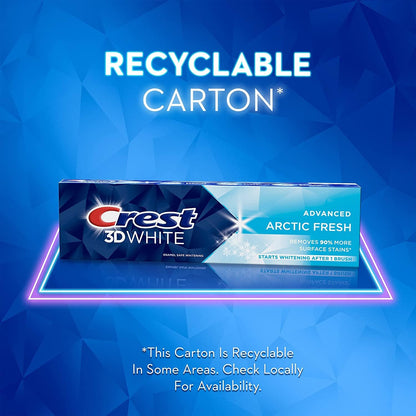 Crest 3D White Advanced Luminous Mint Teeth Whitening Toothpaste, 3.7 oz Pack of 4 - Helps Remove Surface Stains, Whitens Teeth, Strengthens Tooth Enamel, Protects Against Cavities