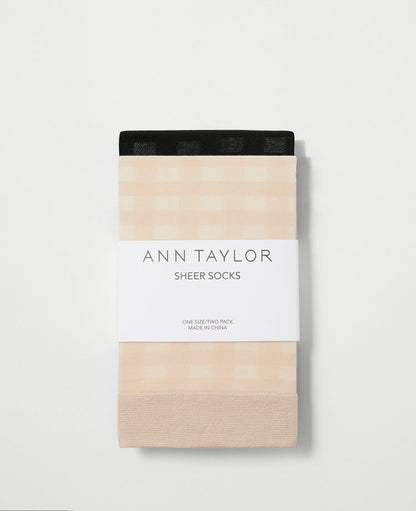 Checked Sheer Crew Sock Set