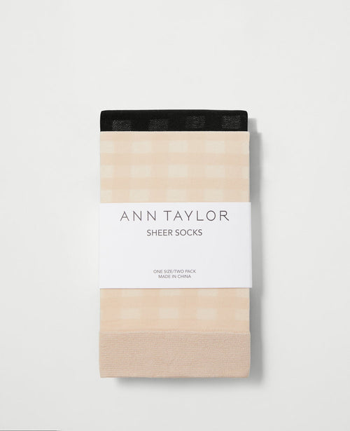 Checked Sheer Crew Sock Set