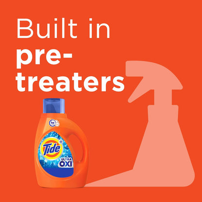 Tide Ultra Oxi Liquid Laundry Detergent Soap, HE Compatible, 94 Loads, 132 fl oz