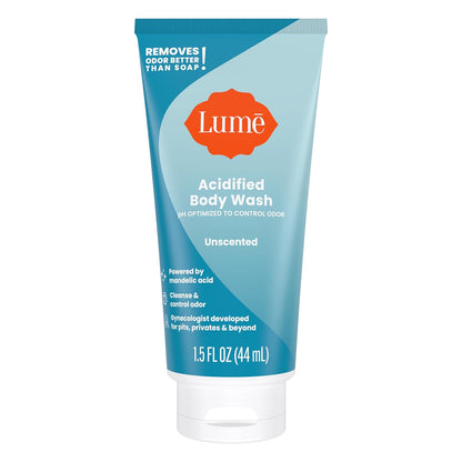 Lume Acidified Body Wash - 24 Hour Odor Control - Removes Odor Better than Soap - Moisturizing Formula - Formulated Without SLS or Parabens - OB/GYN Developed - 8.5 ounce (Peony Rose)