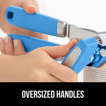 The Original Gorilla Grip Heavy Duty Stainless Steel Smooth Edge Manual Can Opener and Bottle Openers, Soft Handle, Rust Proof Oversized Handheld Easy Turn Knob, Multifunctional Kitchen Tool, Black