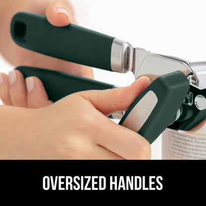 The Original Gorilla Grip Heavy Duty Stainless Steel Smooth Edge Manual Can Opener and Bottle Openers, Soft Handle, Rust Proof Oversized Handheld Easy Turn Knob, Multifunctional Kitchen Tool, Black