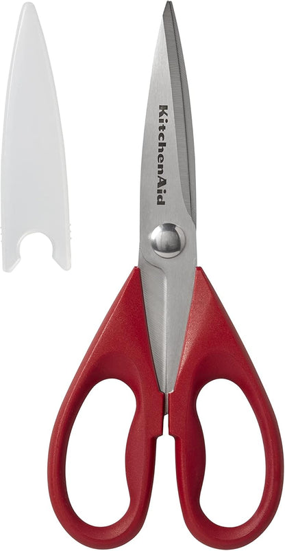 KitchenAid All Purpose Kitchen Shears with Protective Sheath for Everyday use, Dishwasher Safe Stainless Steel Scissors with Comfort Grip, 8.72-Inch, Black