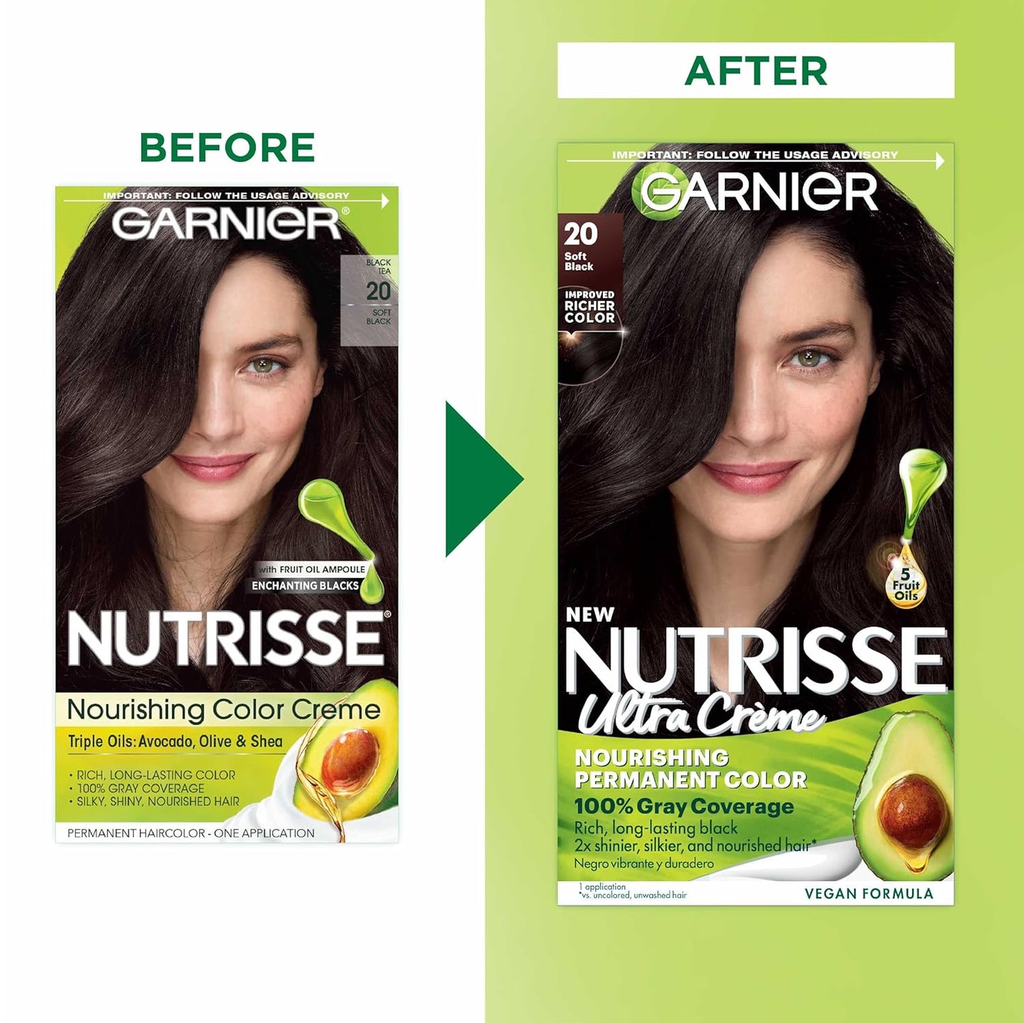 Garnier Hair Color Nutrisse Nourishing Creme, 40 Dark Brown (Dark Chocolate) Permanent Hair Dye, 1 Count (Packaging May Vary)