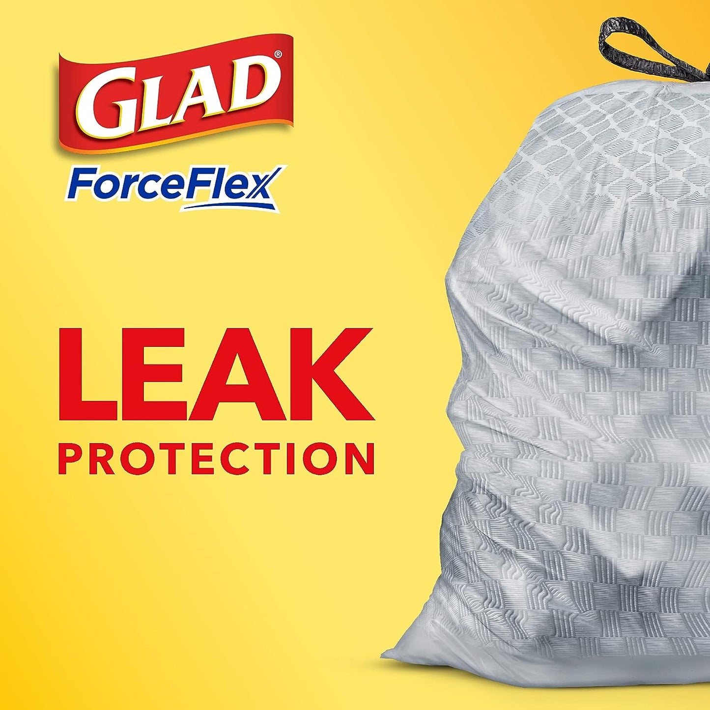 GLAD ForceFlex Tall Kitchen Drawstring Trash Bags, 13 Gallon Grey Trash Bag for Kitchen Trash Can, Odor Shield, Odor Eliminator and Leak Protection, 110 Count