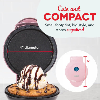 DASH Mini Maker Electric Round Griddle for Individual Pancakes, Cookies, Eggs & other on the go Breakfast, Lunch & Snacks with Indicator Light + Included Recipe Book - Aqua,4 Inch