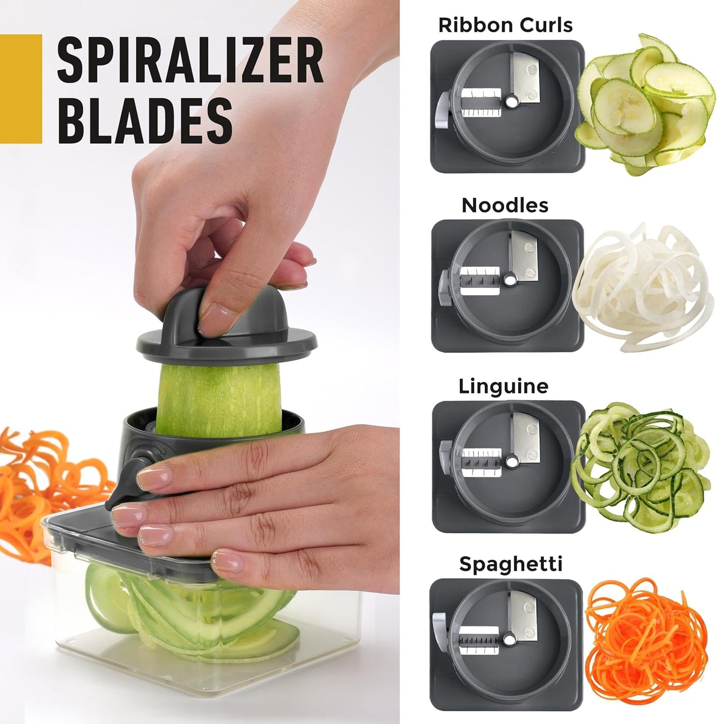 Mueller Pro-Series 10-in-1, 8 Blade Vegetable Chopper, Onion Mincer, Cutter, Dicer, Egg Slicer with Container, French Fry Cutter, Potato Slicer, Home Essentials & Kitchen Gadgets, Salad Chopper