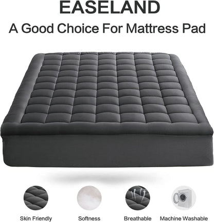 Queen Size Mattress Pad Pillow Top Mattress Cover Quilted