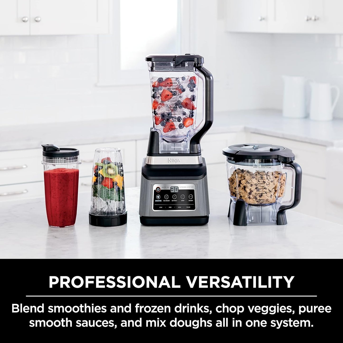 Ninja BN701 Professional Plus Blender, 1400 Peak Watts, 3 Functions for Smoothies, Frozen Drinks & Ice Cream with Auto IQ, 72-oz.* Total Crushing Pitcher & Lid, Dark Grey