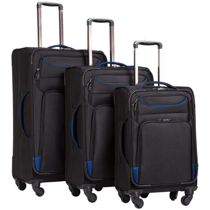 Luggage 3 Piece Set Suitcase Spinner Softshell lightweight