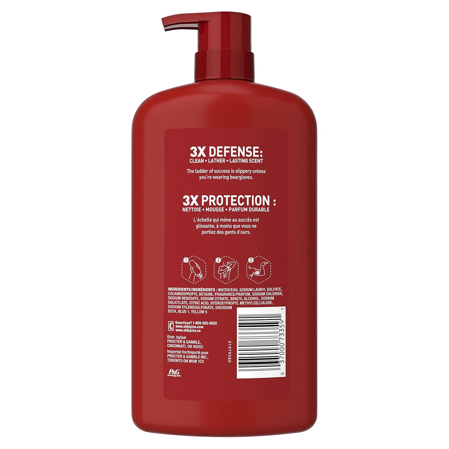 Old Spice Body Wash for Men, 24/7 Shower Fresh with Lasting Scent, Red Collection, Swagger with Cedarwood Scent, 24 fl oz (Pack of 2)