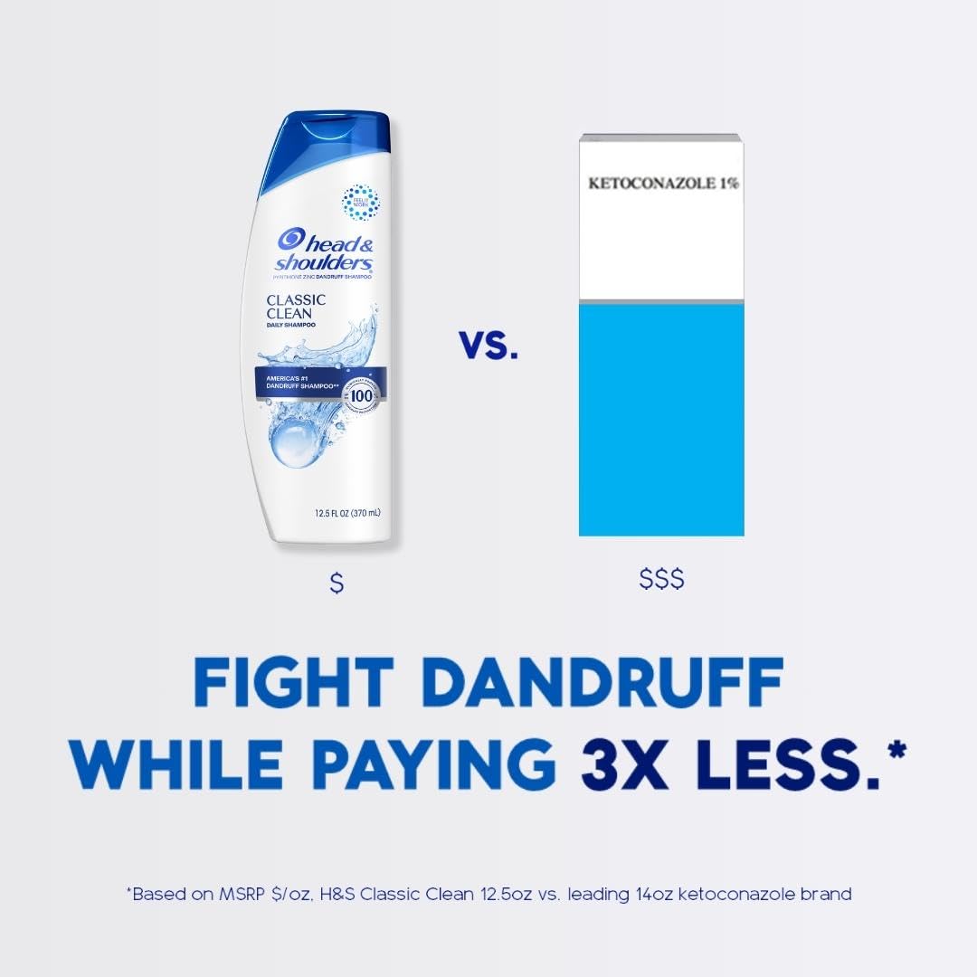 Head & Shoulders Classic Clean Dandruff Shampoo Twin Pack, Anti-Dandruff Daily Use, Paraben-Free, Color-Safe, 32.1 Fl Oz Each (Set of 2)