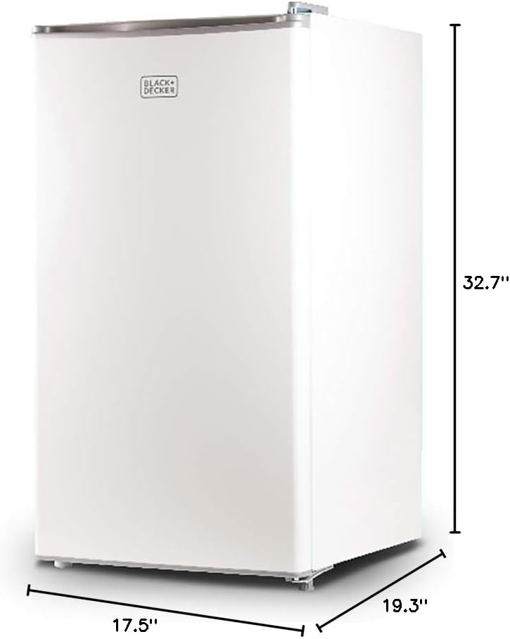 BLACK+DECKER BCRK17B Compact Refrigerator Energy Star Single Door Mini Fridge with Freezer, 1.7 Cubic Feet, Black