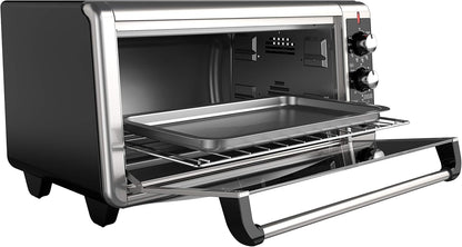 BLACK+DECKER 8-Slice Extra Wide Convection Toaster Oven, TO3250XSB, Fits 9"x13" Oven Pans and 12" Pizza, Stainless Steel/Black