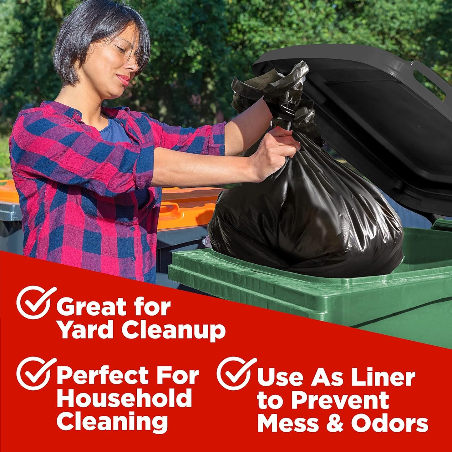 ToughBag 44 Gallon Commercial Trash Bags, 38x46” (100 COUNT) – 39, 40, 42 Gallon Contractor Bags, Black Garbage Bags, Trash Can Liners for Custodians, Landscapers, and Contractors - Made in USA