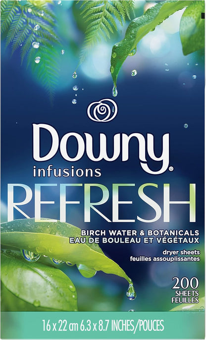 Downy Infusions Mega Dryer Sheets, Laundry Fabric Softener, CALM, Lavender and Vanilla Bean, 180 Count (3 box of 60 sheets)