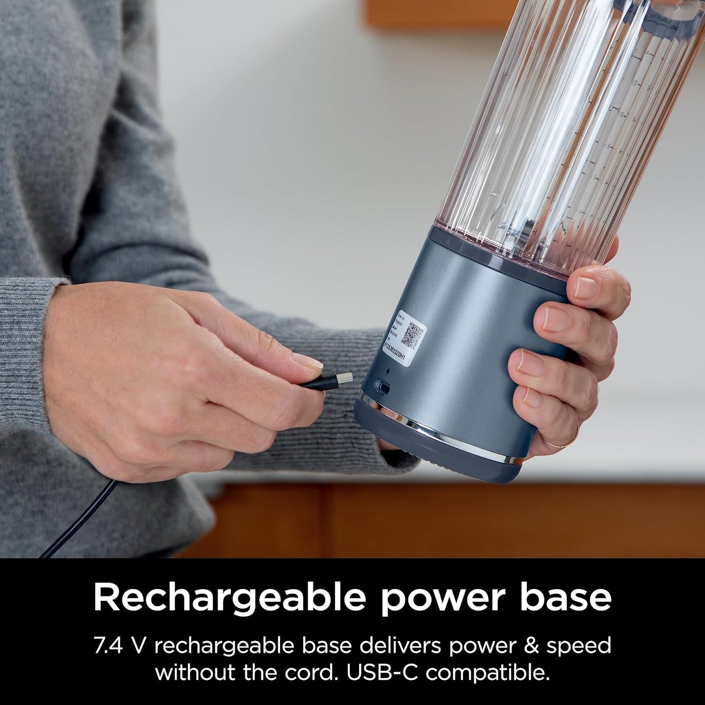 Ninja BC151BK Blast Portable Blender, Cordless, 18oz. Vessel, Personal Blender-for Shakes & Smoothies, BPA Free, Leakproof-Lid & Sip Spout, USB-C Rechargeable, Dishwasher Safe Parts, Black