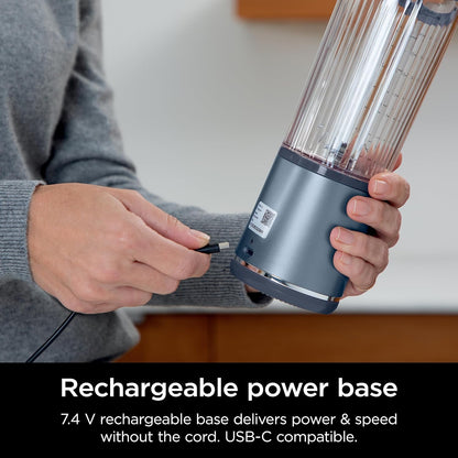 Ninja BC151BK Blast Portable Blender, Cordless, 18oz. Vessel, Personal Blender-for Shakes & Smoothies, BPA Free, Leakproof-Lid & Sip Spout, USB-C Rechargeable, Dishwasher Safe Parts, Black