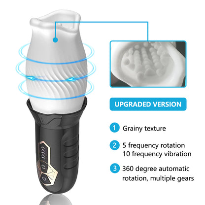 Rotating Male Masturbator Sucking Vibration Glans Trainer