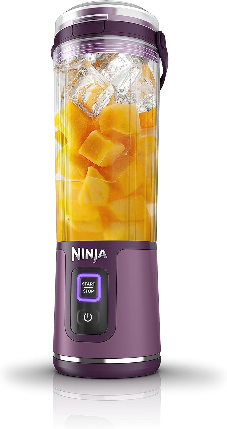 Ninja BC151BK Blast Portable Blender, Cordless, 18oz. Vessel, Personal Blender-for Shakes & Smoothies, BPA Free, Leakproof-Lid & Sip Spout, USB-C Rechargeable, Dishwasher Safe Parts, Black
