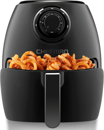 CHEFMAN Multifunctional Digital Air Fryer+ Rotisserie, Dehydrator, Convection Oven, 17 Touch Screen Presets Fry, Roast, Dehydrate, Bake, XL 10L Family Size, Auto Shutoff, Large Easy-View Window, Black