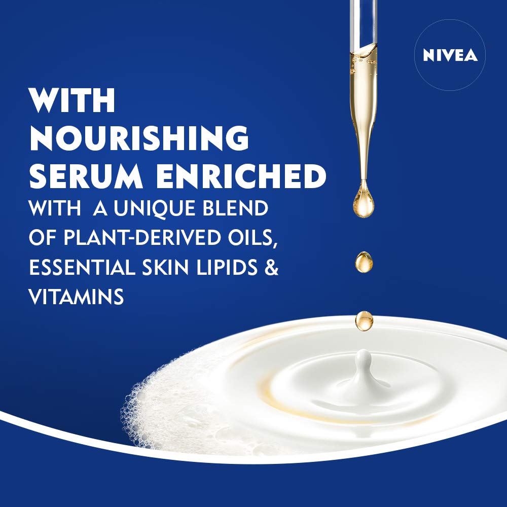 NIVEA Refreshing White Peach and Jasmine Body Wash, Scented Body Wash with Nourishing Serum, Plant-Derived Oils, Essential Skin Lipids and Vitamins, 20 Fl Oz Bottle