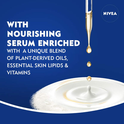 NIVEA Refreshing White Peach and Jasmine Body Wash, Scented Body Wash with Nourishing Serum, Plant-Derived Oils, Essential Skin Lipids and Vitamins, 20 Fl Oz Bottle