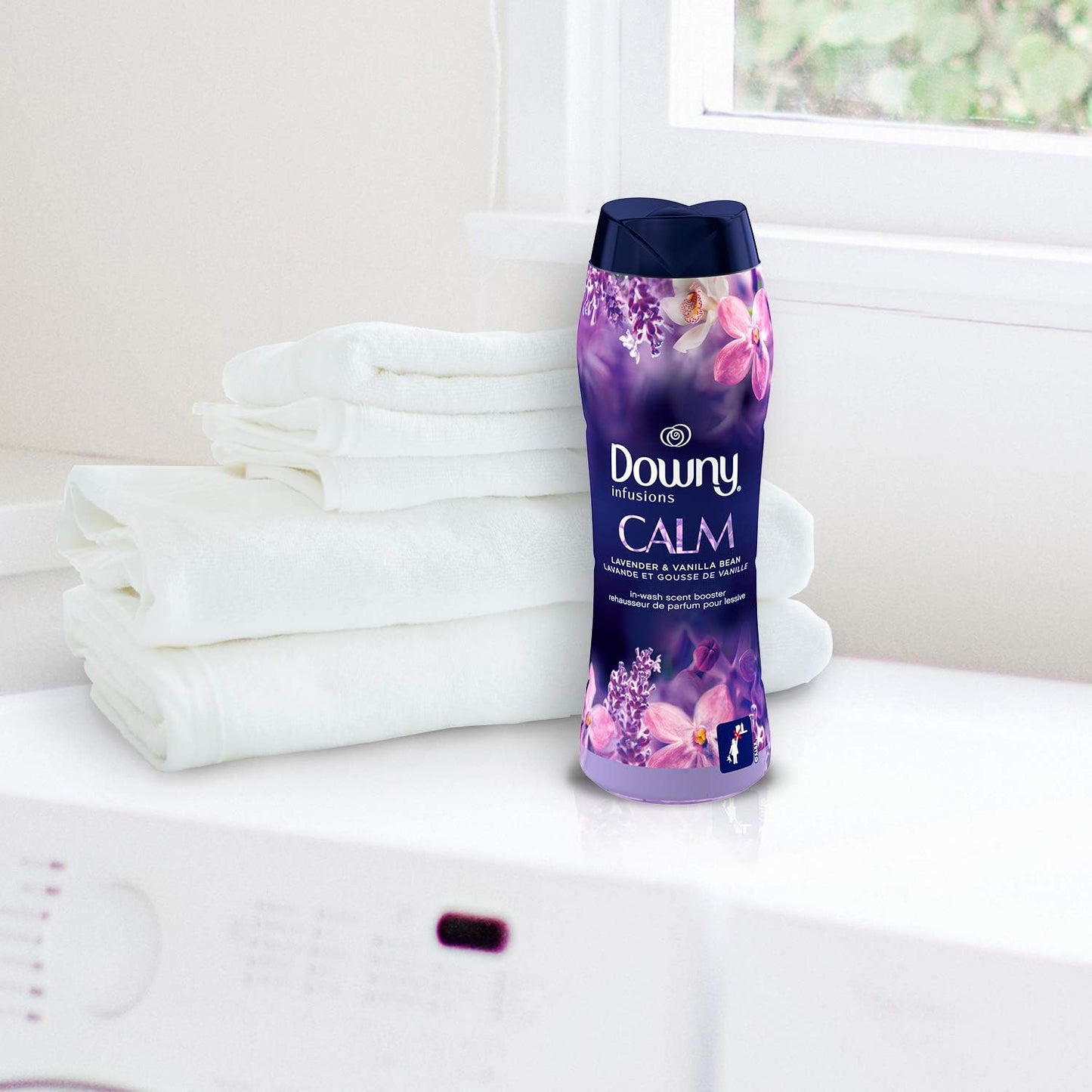 Downy Infusions In Wash Scent Booster Beads, CALM, Soothing Lavender and Vanilla Bean Scent, 24 oz Laundry Beads