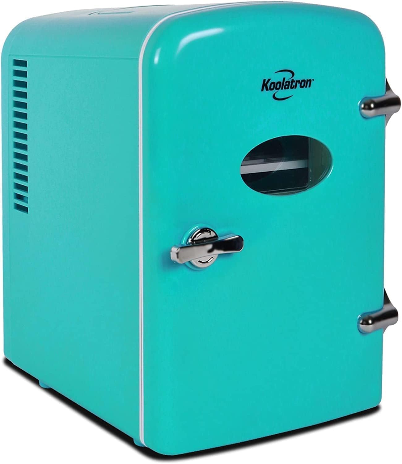 Coca-Cola Classic Coke Bottle 4L Mini Fridge w/ 12V DC and 110V AC Cords, 6 Can Portable Cooler, Personal Travel Refrigerator for Snacks Lunch Drinks Cosmetics, Desk Home Office Dorm, Red