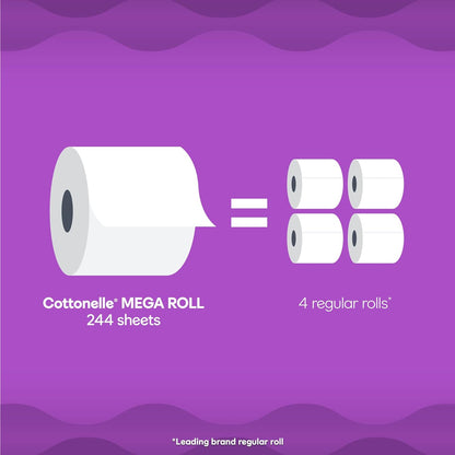 Cottonelle Ultra Comfort Toilet Paper with Cushiony CleaningRipples Texture, 24 Family Mega Rolls (24 Family Mega Rolls = 108 Regular Rolls) (4 Packs of 6), 296 Sheets per Roll, Packaging May Vary