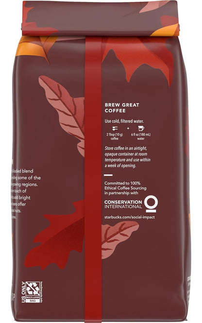 Starbucks Ground Coffee, Medium Roast Coffee, Pike Place Roast, 100% Arabica, 1 Bag (28 Oz)