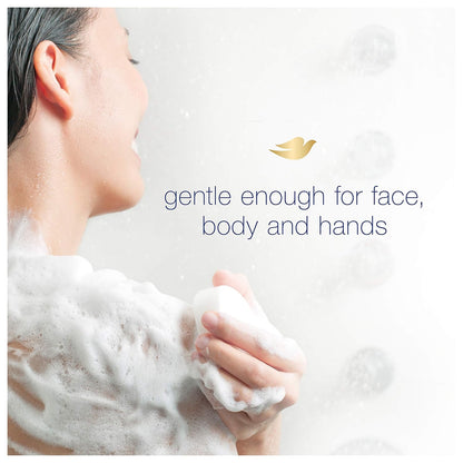 Dove Beauty Bar More Moisturizing Than Bar Soap for Softer Skin, Fragrance-Free, Hypoallergenic Beauty Bar Sensitive Skin With Gentle Cleanser 3.75 oz 14 Bars