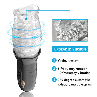 Rotating Male Masturbator Sucking Vibration Glans Trainer