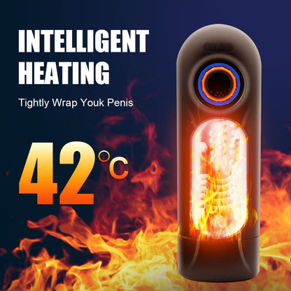 6 In 1 Automatic Telescopic Sucker Heating Sounding Masturbation Cup