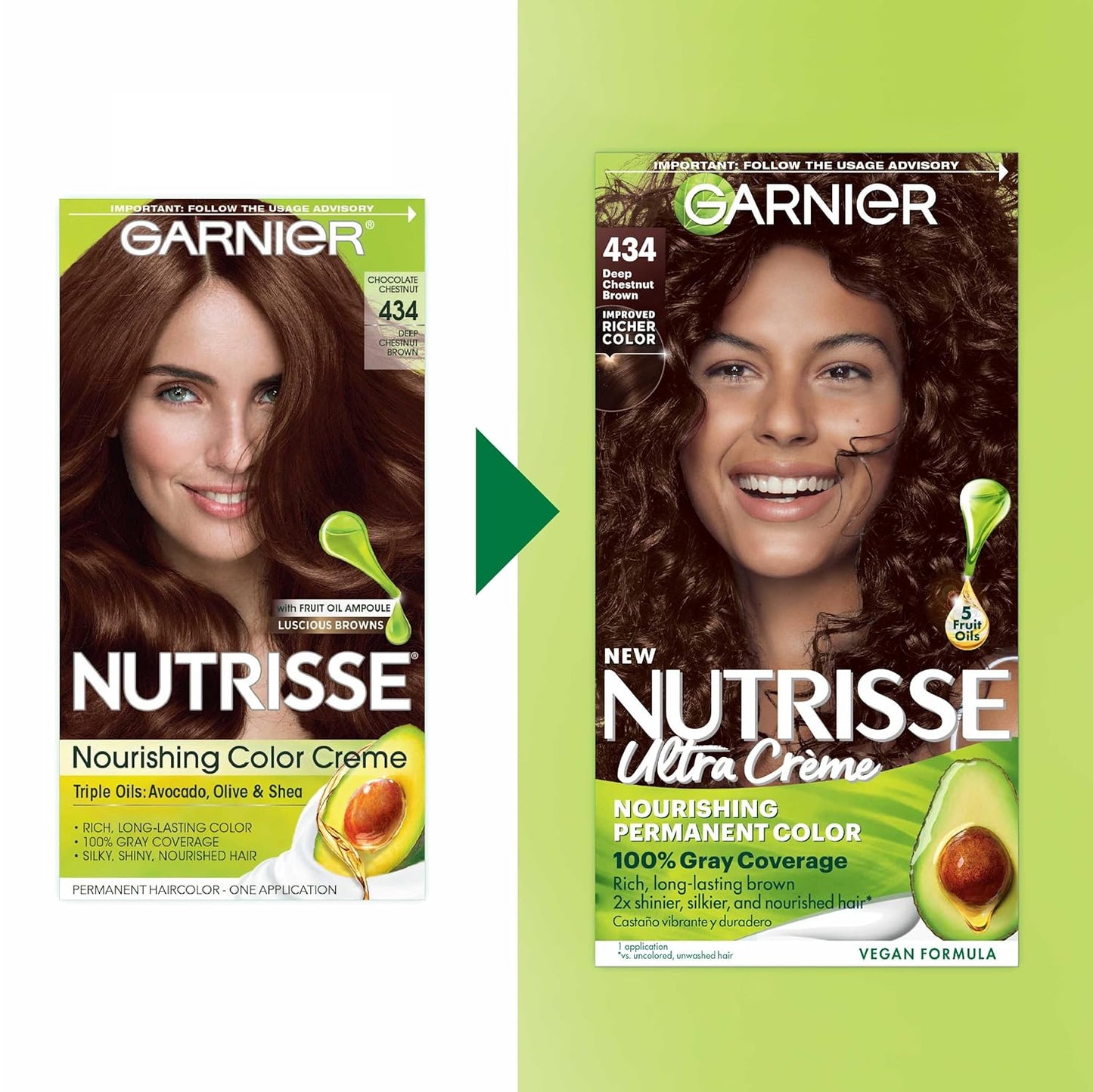 Garnier Hair Color Nutrisse Nourishing Creme, 40 Dark Brown (Dark Chocolate) Permanent Hair Dye, 1 Count (Packaging May Vary)