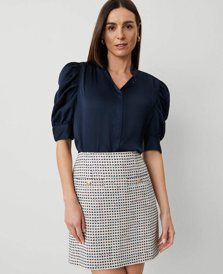 Shirred Puff Sleeve Top