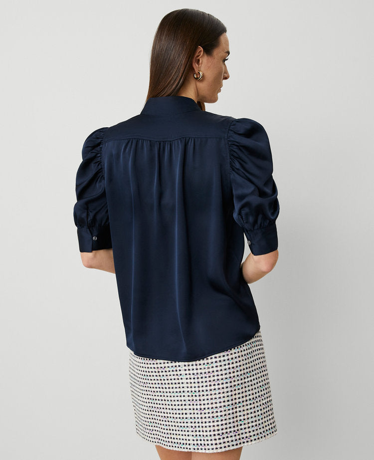 Shirred Puff Sleeve Top