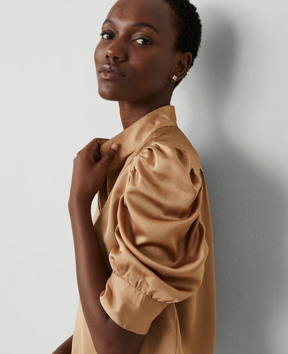 Shirred Puff Sleeve Top