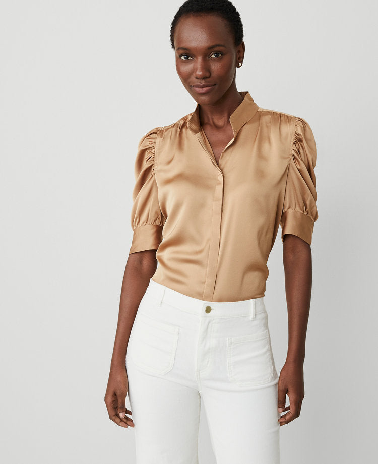 Shirred Puff Sleeve Top