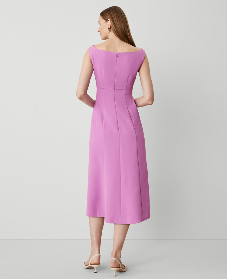 The Seamed Flare Dress in Fluid Crepe