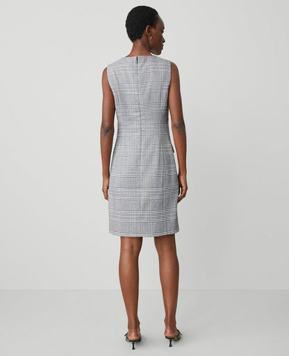 The Button Shift Dress in Plaid