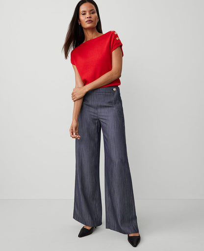 The Wide-Leg Sailor Pant in Pinstripe